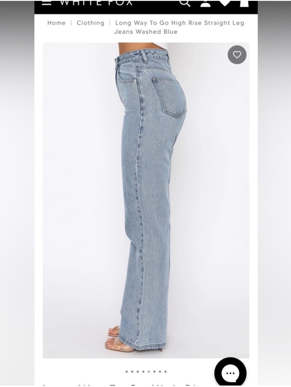 White Fox Boutique Washed Blue High-Rise Straight Jeans - Large - Picture 2 of 9